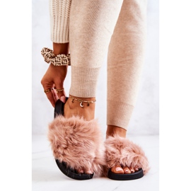 PM1 Turkistossut, kumi Likainen Pink Pollie beige 2