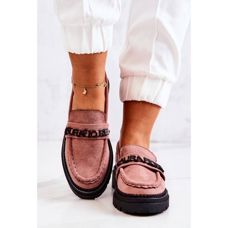 PL5 Suede Loafers Letters La.Fi Dirty Pink Jenefer vaaleanpunainen 1