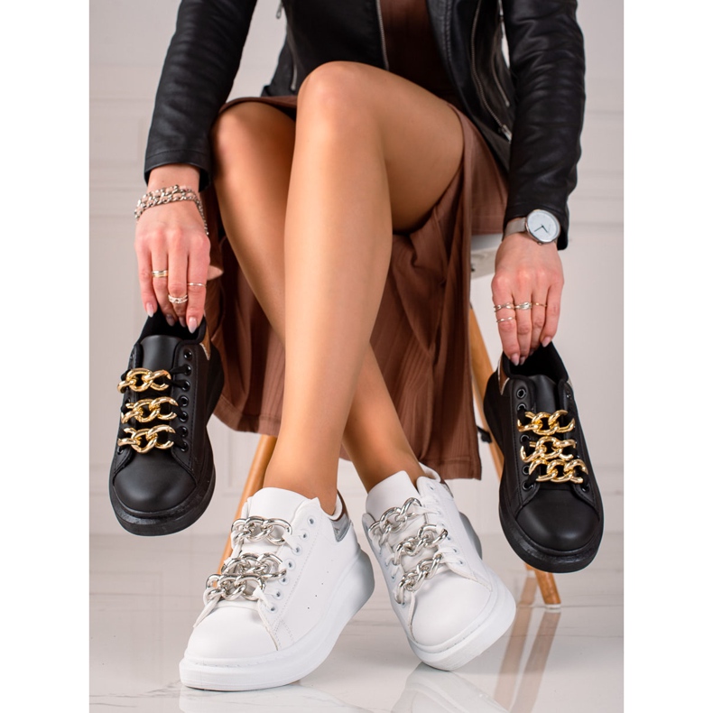 TRENDI Muodikkaat lenkkarit ketjulla valkoinen 1