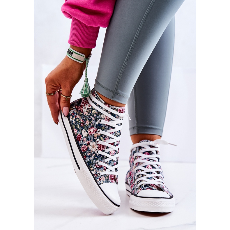 FS2 Korkeat tennarit vihreillä Nollie-kukilla monivärinen vihreä 1