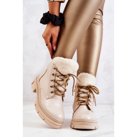 PF1 Lämpimät nahkasaappaat Beige Molissa Boots 2
