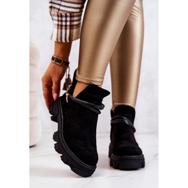 PS1 Mokkanahkaiset työntekijöiden saappaat raidoilla, musta Moriah 1