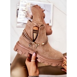 PS1 Mokkanahkaiset työsaappaat raidoilla beige Moriah ruskea 1