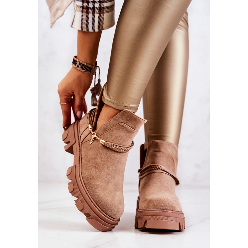 PS1 Mokkanahkaiset työsaappaat raidoilla beige Moriah ruskea 2