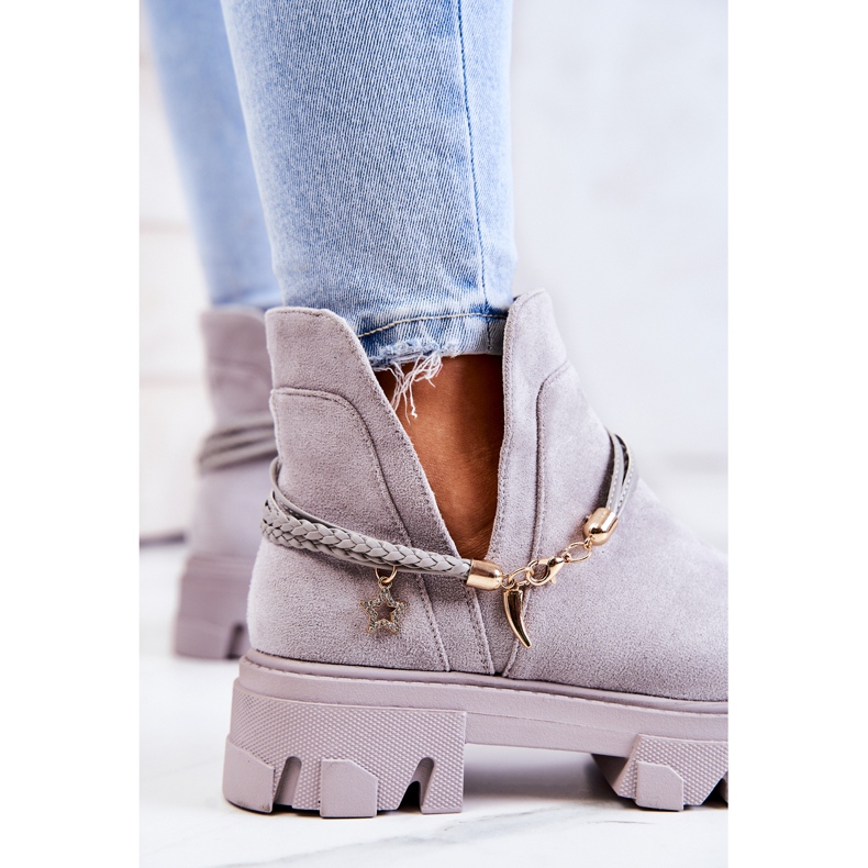 PS1 Mokkanahkaiset työsaappaat raidoilla Harmaa Moriah 1