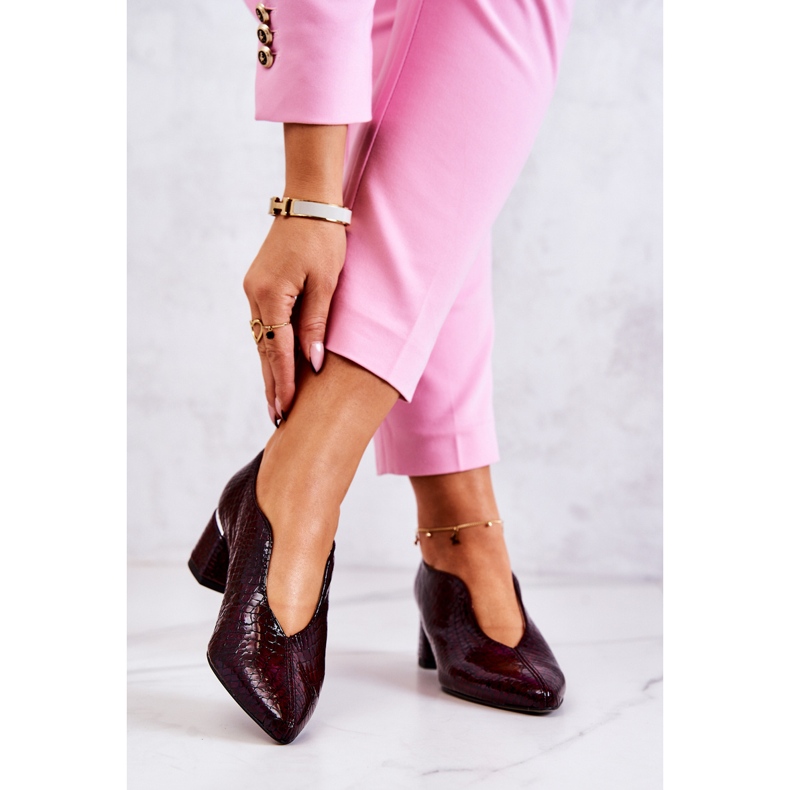 PA2 Nahkainen Snakeskin Pumps Burgundy Alissa punainen monivärinen 2