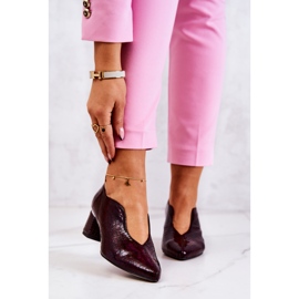 PA2 Nahkainen Snakeskin Pumps Burgundy Alissa punainen monivärinen 1