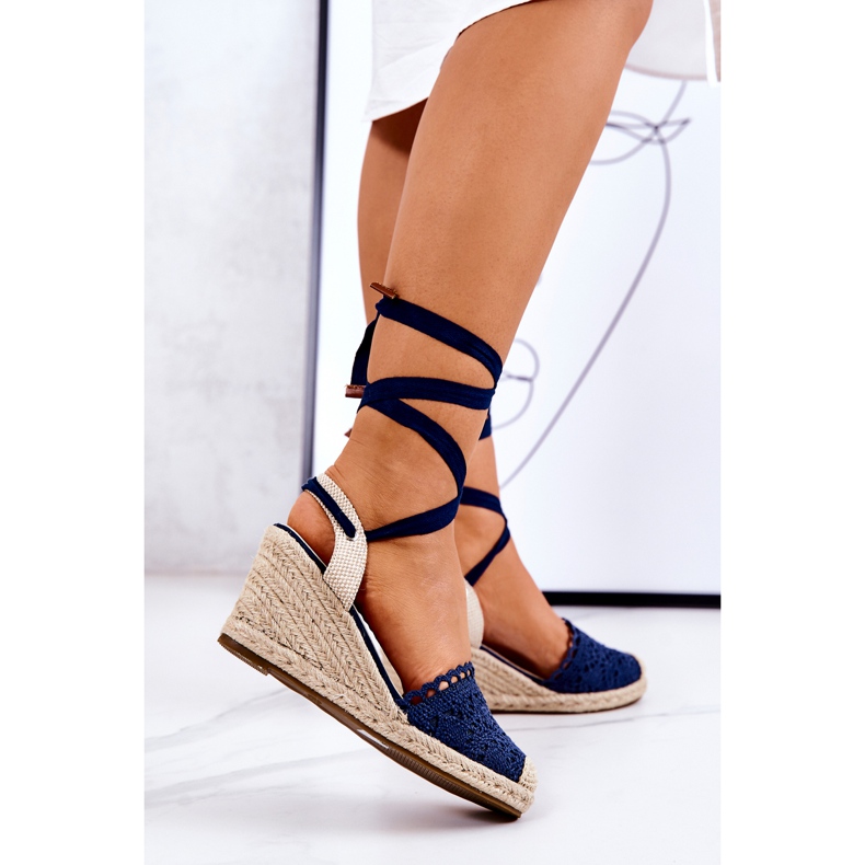 FC2 Espadrilles On A Wedge harjakattoinen laivastonsininen Lettica beige tummansininen 1