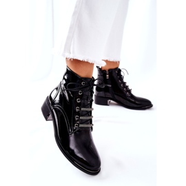 D&A Klassiset naisten lämpimät saappaat, lakattu musta heijastus 3