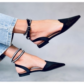 Tyylikkäät ballerinat pölymustilla kivillä musta 1