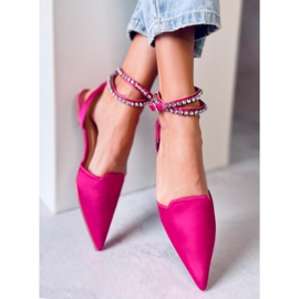 Tyylikkäät ballerinat Dust Fuchsia -kivillä vaaleanpunainen 1