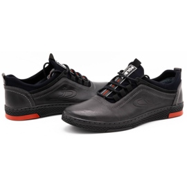 Polbut Miesten vapaa-ajan nahkakengät K24, harmaa 4