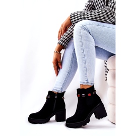 SEA Naisten saappaat kantapäässä kristalleilla musta Macbeth 1