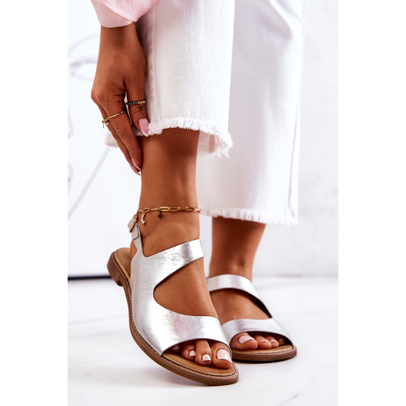 Lewski Shoes Nahkasolki sandaalit Lewski 3041 hopea 2