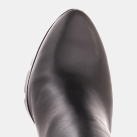 Marco Shoes Rohkeat, luonnollisesta nahasta valmistetut saappaat, joilla on paksu kantapää musta 7