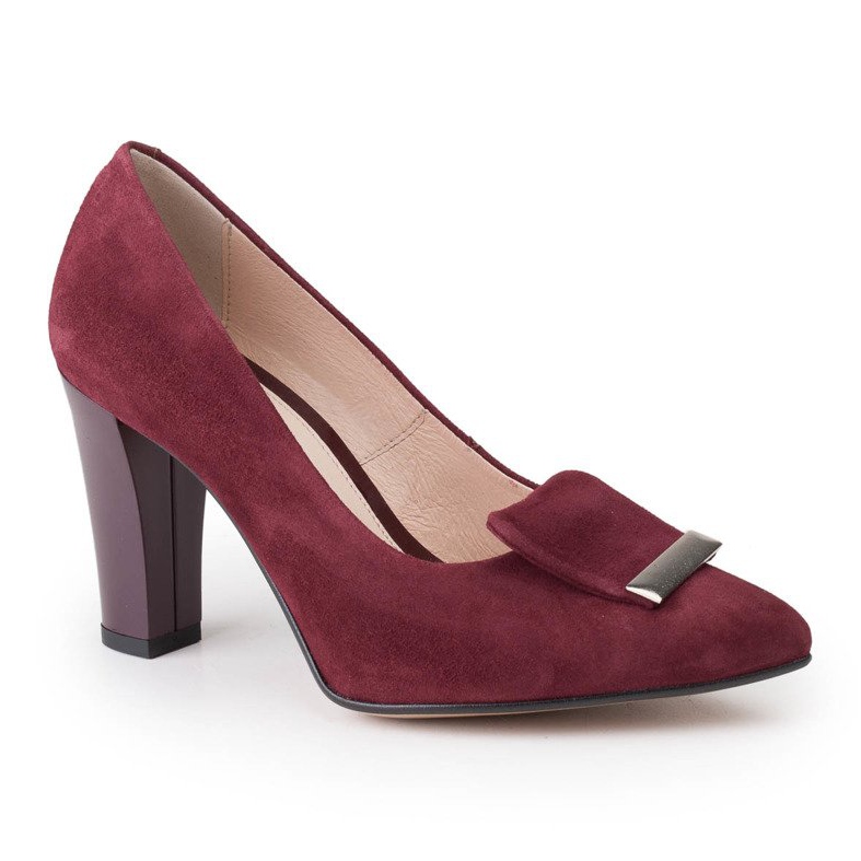 Maroon -veluuripumput Marco Shoes 1008P koristeena punainen 1