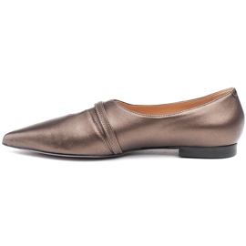 Marco Shoes Ohut 1332P -metalliset ballerinat hihnalla ruskea 2