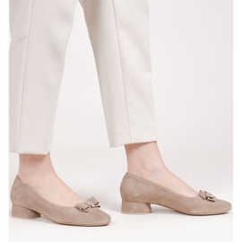 Marco Shoes Tyylikkäät 1811P beige -ballerinat, joissa on rusetti 1