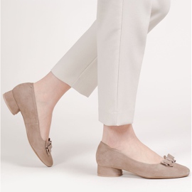Marco Shoes Tyylikkäät 1811P beige -ballerinat, joissa on rusetti 2