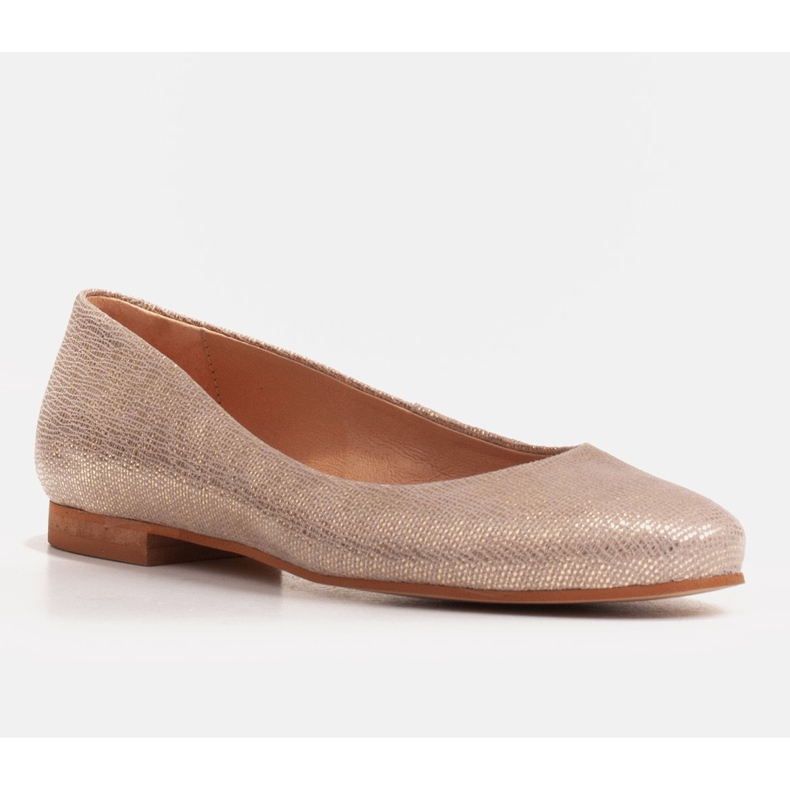 Marco Shoes Pehmeät mokkanahkaiset ballerinat kultainen 1