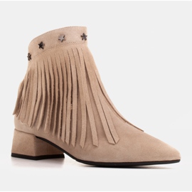 Marco Shoes Alkuperäiset mokkanahkaiset koristeellisilla hapsuilla beige 1