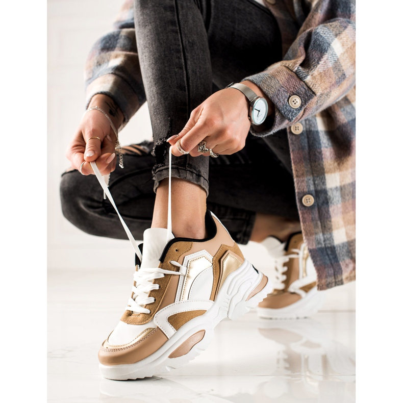 TRENDI Muoti Lenkkarit valkoinen ruskea 1