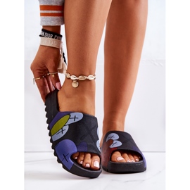 PS1 Black Monsters -painetut kumitossut musta laivastonsininen 2