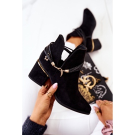 PS1 Inessa Mustat mokkanahkaiset Cowboysaappaat raidat 1