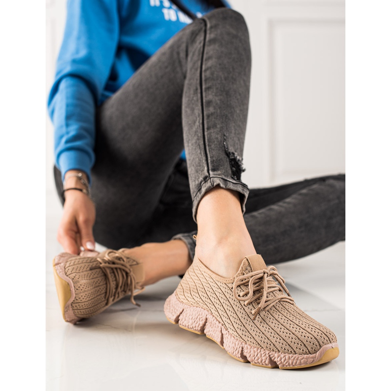 TRENDI Ruskeat urheilukengät beige 1