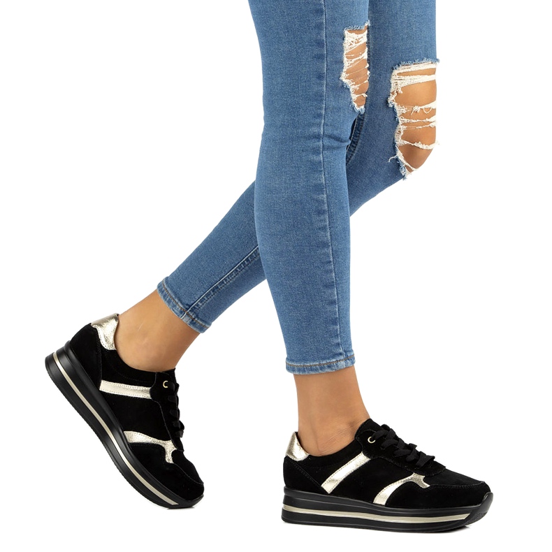 Nahkaiset mokkanahkalenkkarit Filippo DP2004 / 21 mustat 5