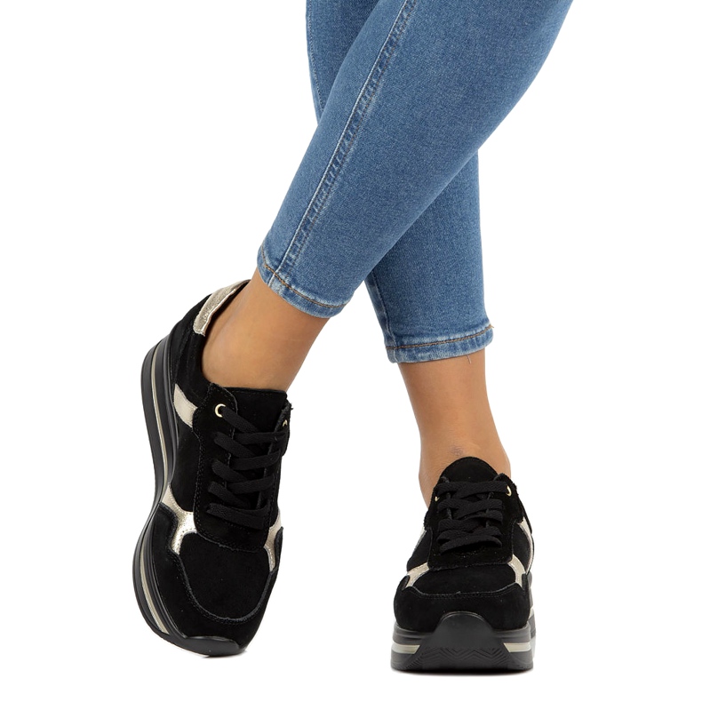 Nahkaiset mokkanahkalenkkarit Filippo DP2004 / 21 mustat 1