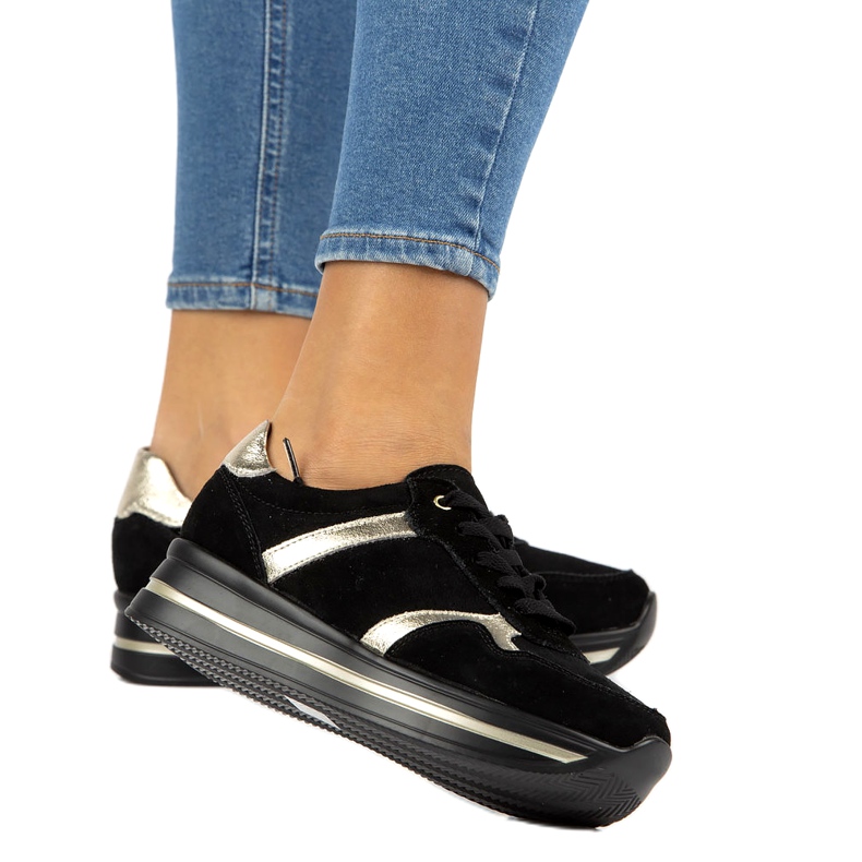 Nahkaiset mokkanahkalenkkarit Filippo DP2004 / 21 mustat 4