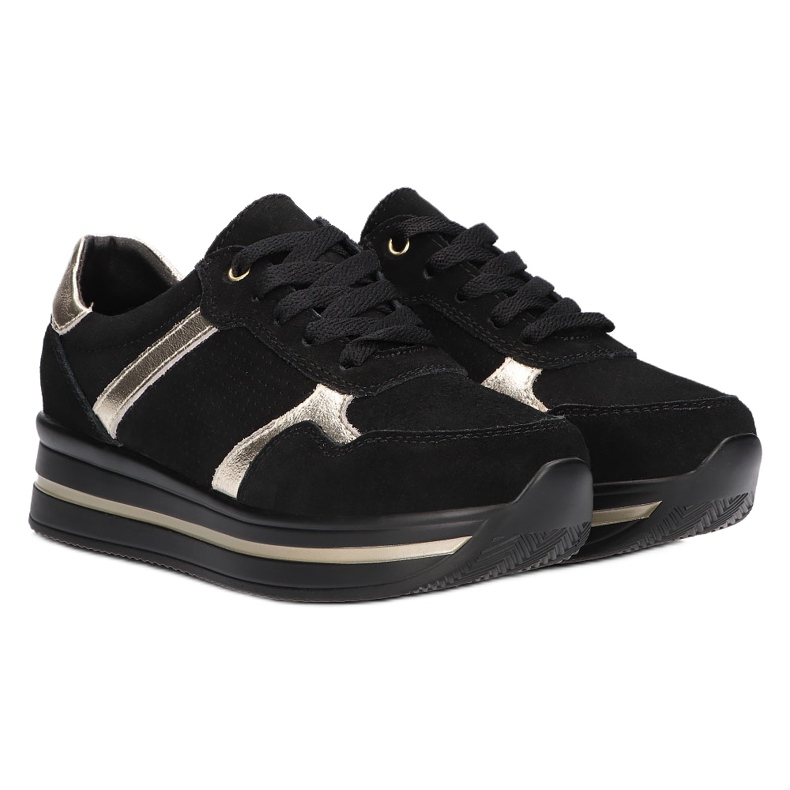 Nahkaiset mokkanahkalenkkarit Filippo DP2004 / 21 mustat 3