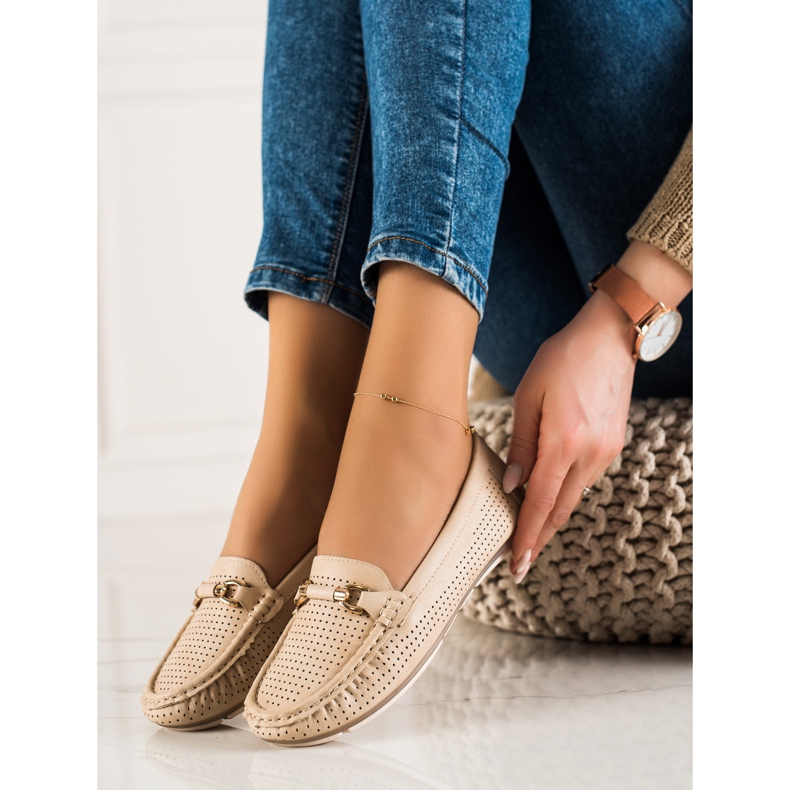 Primavera Harjakattoiset loaferit koristeella beige 1
