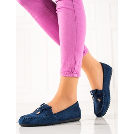 TRENDI Suede Loafers rusetilla tummansininen 1