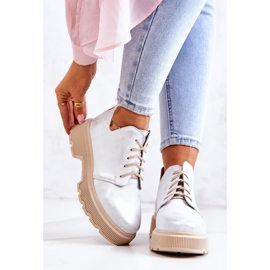 Brogues massiivisessa pohjassa Nicole White-Silver 2701 valkoinen hopea 2