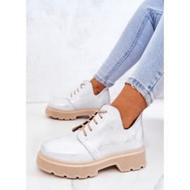 Brogues massiivisessa pohjassa Nicole White-Silver 2701 valkoinen hopea 1