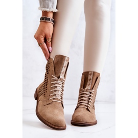 Harjakatkoiset nahkasaappaat sidotut Nicole Camel 2696 ruskea 2