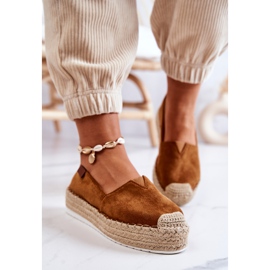 FB2 Camel Lesley Suede Slip On Espadrilles ruskea 1