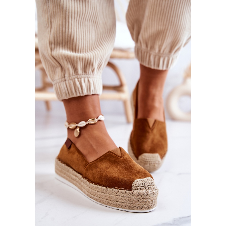 FB2 Camel Lesley Suede Slip On Espadrilles ruskea 1