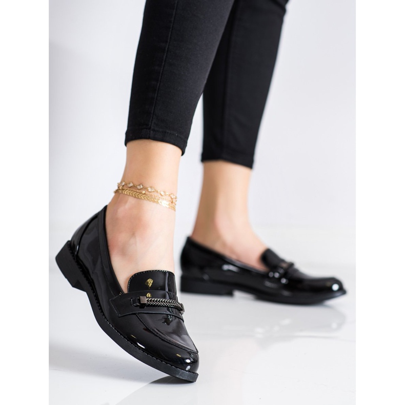 TRENDI Tyylikkäät lakatut kengät musta 2