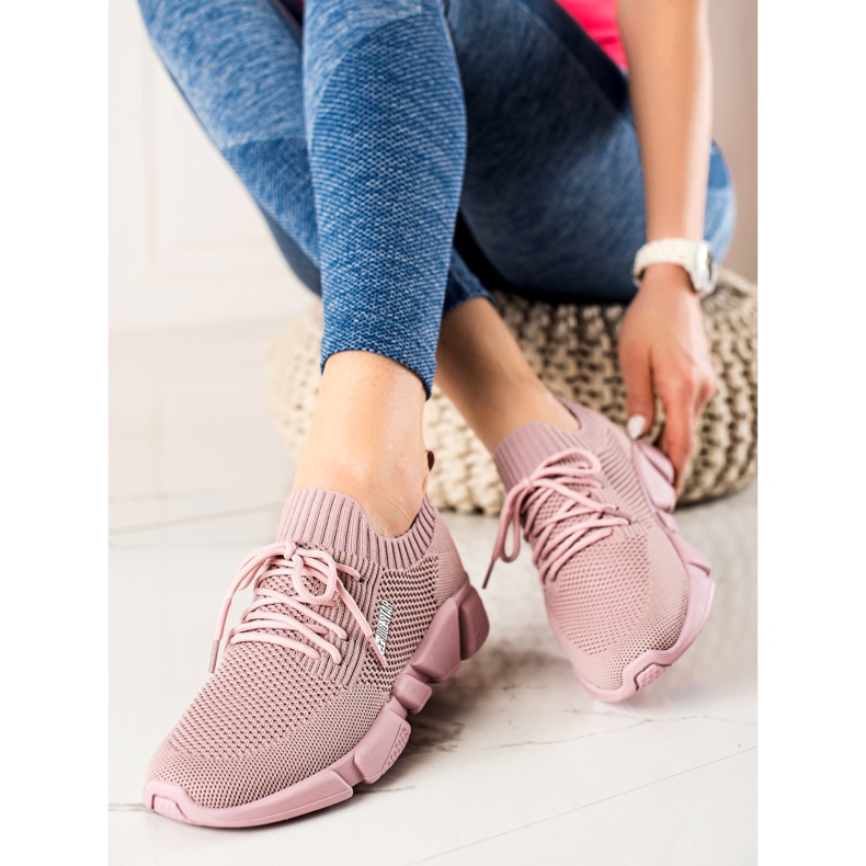 Naisten tennarit Big Star JJ274266 vaaleanpunainen 2