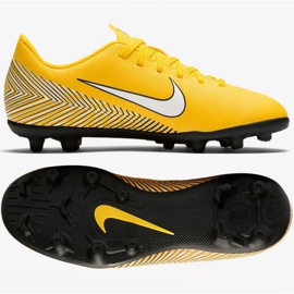 Nike Mercurial Vapor 12 Club Neymar Mg Jr AO9472-710 jalkapallokengät monivärinen keltaiset 1