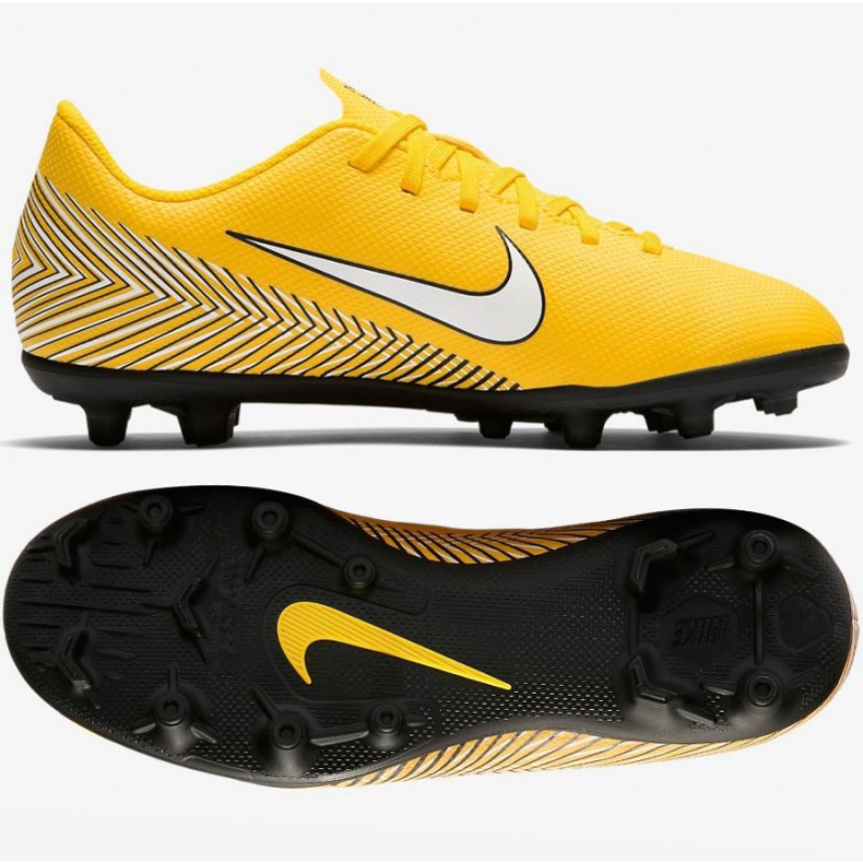 Nike Mercurial Vapor 12 Club Neymar Mg Jr AO9472-710 jalkapallokengät monivärinen keltaiset 1