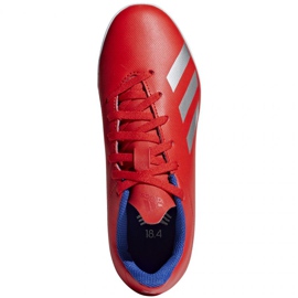 Adidas X 18.4 Tf Jr BB9417 jalkapallokengät punainen appelsiinit ja punaiset 1