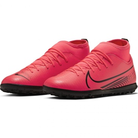 Nike Mercurial Superfly 7 Club Tf Jr AT8156-606 jalkapallokengät punainen appelsiinit ja punaiset 3
