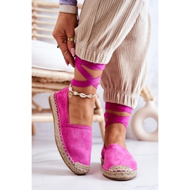 FB1 Sidotut mokkanahkaiset espadrillit Fuchsia Ismann vaaleanpunainen 2