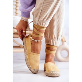 FB1 Sidotut keltaiset Ismannin mokkanahkaiset espadrillit keltainen 2