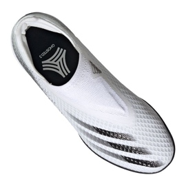 Adidas X Ghosted.3 Ll Tf Jr EG8150 jalkapallokengät harmaa / hopea, valkoinen, harmaa / hopea valkoinen 3