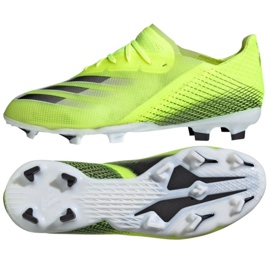 Adidas X Ghosted.1 Fg Jr FW6955 jalkapallokengät valkoinen, kelta-vihreä neon vihreä 1